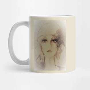 SOFT FOCUS, 70S GIRL WITH TURBAN PASTEL DECO  ART DESIGN Mug